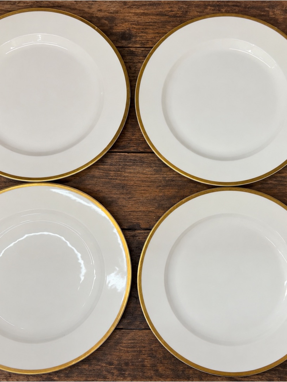 Vintage Bavaria The Baronial Dinner Plates Gold Rim 10” Set of 4